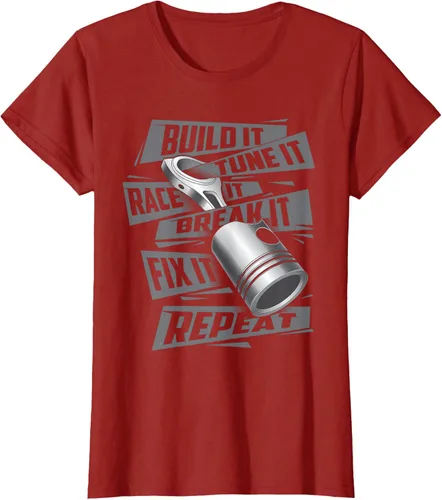Vista 71 de Build It Tune It Race It Break It - Camiseta para entusiastas de los coches de carreras, talla S Negro