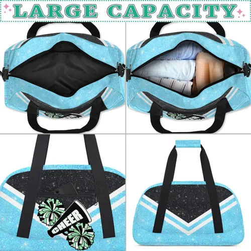 Vista 5 de Bolsa de gimnasio para animadoras, bolsa de lona para animadoras para mujer, bolsa de transporte para fin de semana, bolsa de viaje para animadoras