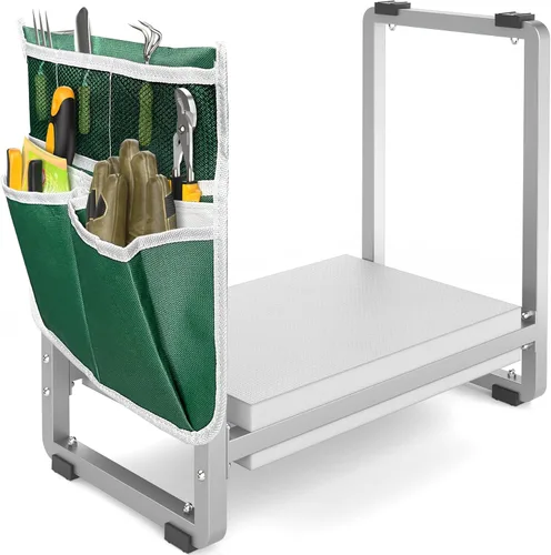 Vista 7 de FLINTER Rodillero y asiento de jardín más amplio, banco de jardinería grueso resistente para arrodillarse y sentarse, rodillas de jardín