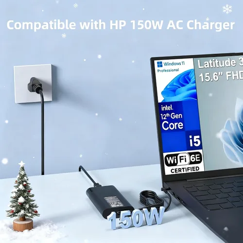 Vista 4 de Cargador para portátil de 150 W CA compatible con HP ZBook Studio 15 16 17 G5-G8, ZBook 15 16 17 G5-G9, OMEN 15 17 Fury 15 17 Pavilion Gaming 15 17