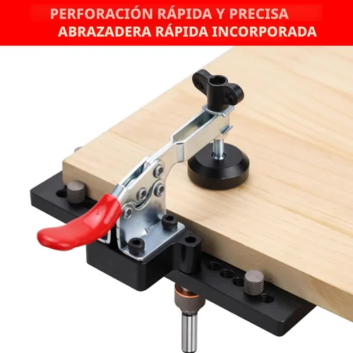Vista 2 de GOINGMAKE plantilla de bisagra oculta de metal con abrazadera rápida y adaptador de aspiradora de polvo Oculta plantilla de bisagra de puerta