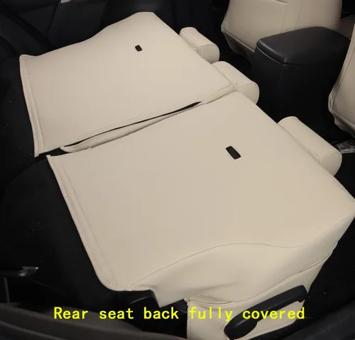 Vista 4 de Fundas de asiento RAV4 de ajuste personalizado, piel sintética impermeable para Toyota RAV4 2013-2018 (beige)