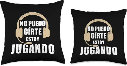 Vista 3 de Videojuegos gamer tienda No puedo oírte estoy jugando videojuegos para gamer Throw Pillow, 16x16, Multicolor