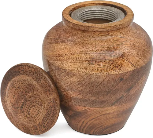 Vista 7 de Urnas de cremación de madera para cenizas humanas con marco de fotos, urna conmemorativa de madera de mango para adultos, hombres y mujeres, urna