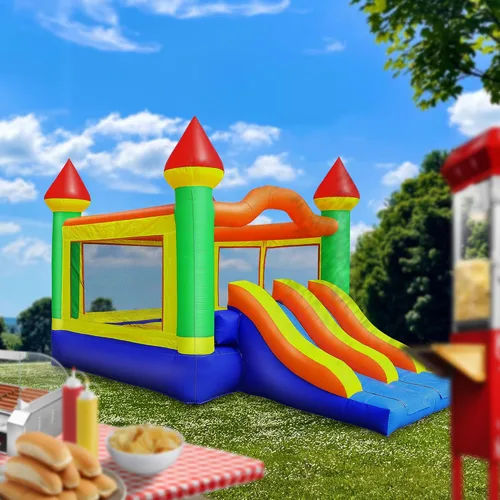 Vista 5 de Cloud 9 Castillo de doble diapositiva de grado comercial con soplador - gorila inflable 100% PVC 22' x 15