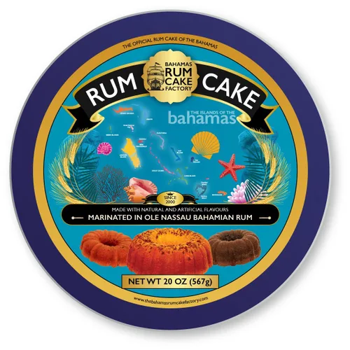 Vista 2 de The Bahamas Ron Cake Factory Ole Nassau Original con pastel de ron de nueces, 20 onzas