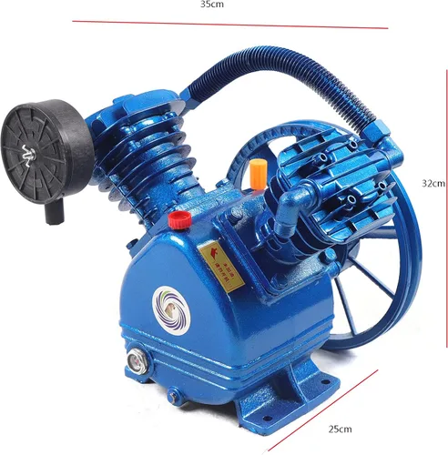 Vista 2 de Cabezal de bomba de compresor de aire 175PSI 3HP Cabezal de bomba de compresor de aire de doble cilindro, cabezal de compresor de aire universal