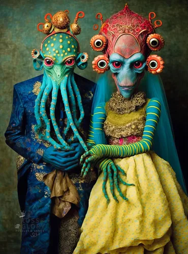 Vista 9 de Cross & Glory - Conoce a los alienígenas: Kael y Narae - Rompecabezas de 1000 piezas Historia de amor intergaláctica Rompecabezas alienígenas