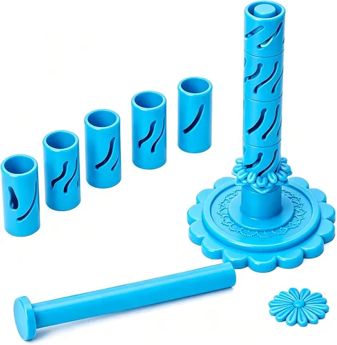 Vista 9 de Modular Clay Bloom Maker, 9-Sleeve DIY Flower Tool for Polymer Clay Craft Pink