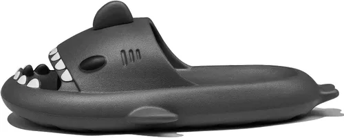 Vista 3 de Metogo Cloud Shark - Pantuflas antideslizantes con punta abierta para adultos, mujeres y hombres, lindas sandalias ligeras en la playa y ducha
