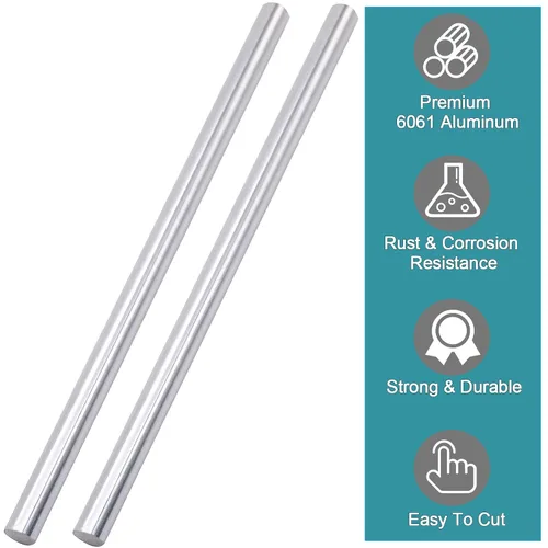Vista 3 de 2 piezas 5/8 "aluminio 6061 redondo varilla 12" largo sólido T6511 torno extruido stock
