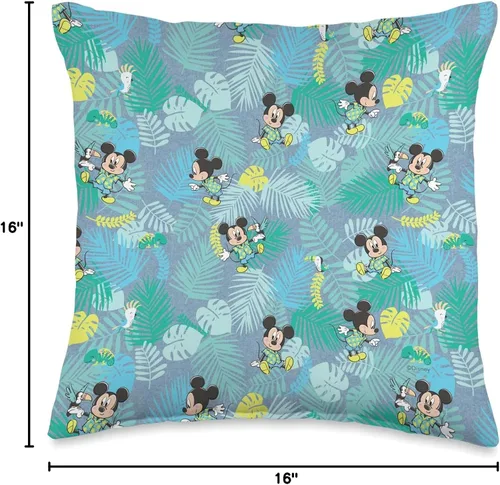 Vista 4 de Disney Baby Mickey Mouse - Cojín con estampado tropical (16.0 x 16.0 in), multicolor