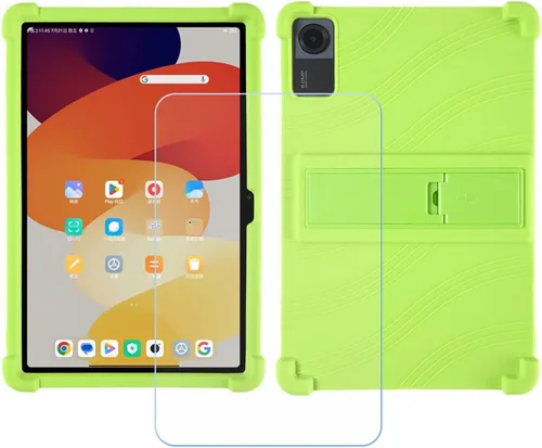 Vista 15 de Funda de TPU para tablet Onn 12.1 Pro 2024 + vidrio templado HD, carcasa de silicona protectora trasera – 9 dureza anti-arañazos protector