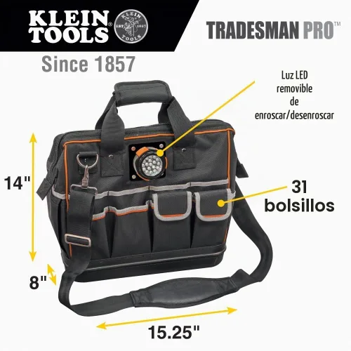 Vista 2 de Klein Tools 554171814 Tradesman Pro Bolsa Oorganizador Eextremea de electricista bolsa