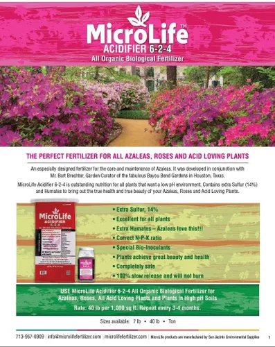 Vista 4 de MicroLife Acidificador (6-2-4) Fertilizante orgánico granular de grado profesional (para plantas amantes del ácido) rosas, arándanos, azaleas