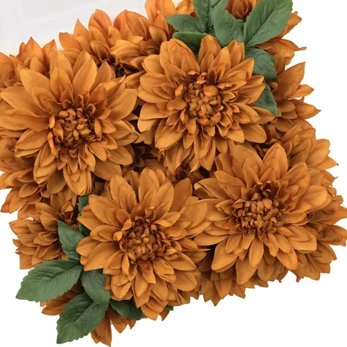 Vista 10 de TINGE TIME Flores artificiales, 20 piezas de dalia de seda de 5/6 pulgadas, flores falsas para bricolaje, ramos de novia, centros de mesa, arreglos