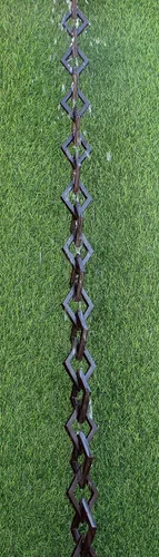 Vista 4 de Diamond Links - Cadena de lluvia (recubrimiento en polvo de bronce) con kit de instalación (9 pies)