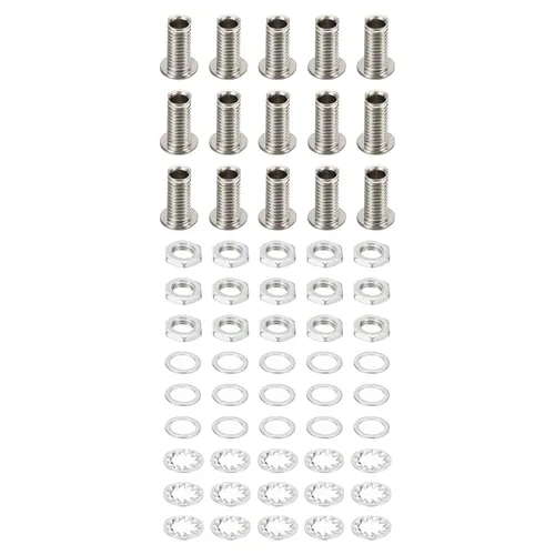 Vista 6 de PATIKIL Tornillos huecos de cabeza redonda M8x12mm, 4 en 1/60 piezas con orificio pasante con tuerca hexagonal y junta