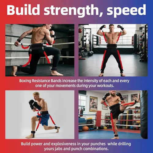 Vista 7 de Conjunto de bandas de resistencia para boxeo YORWHIN para equipo de entrenamiento de MMA y artes marciales, bandas de ejercicio de 150 libras