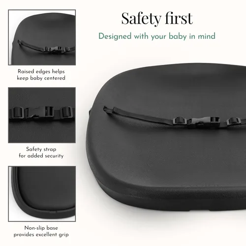 Vista 6 de évolur Cambiador de Bebé Eva, Cambiador Suave, Ligero y Portátil, Se Adapta a Todas las Mesas Cambiadores, Acolchado Firme Impermeable - Negro