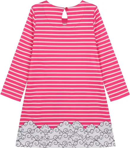 Vista 2 de Quedoris Vestido casual de manga larga con estampado de unicornio para niñas de 4 a 10 años