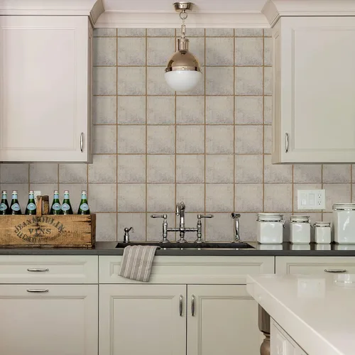 Vista 2 de Alwayspon Vinilo adhesivo efecto piedra, pegatinas para azulejos de pared autoadhesivas, protector antisalpicaduras para cocina y baño, T026