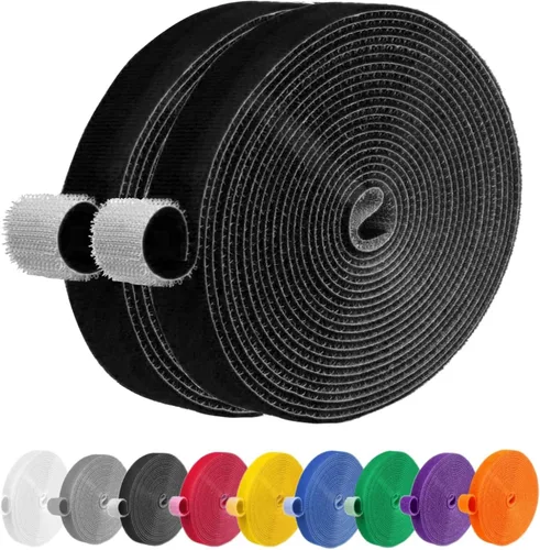 Vista 7 de IFNOW Cinta de Gancho y Bucle de 32 Pies Cinta de Sujeción Reutilizable Bridas para Cables de Doble Cara de Gancho y Bucle Gestión de Cables