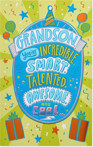 Vista 4 de American Greetings Tarjeta de cumpleaños para nieto (Bragging About You)