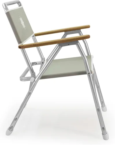 Vista 3 de Silla de barco cubierta gris plegable muebles de teca de aluminio marino M100G