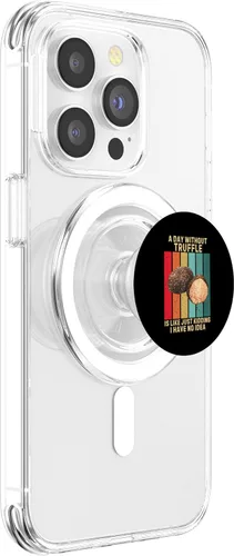 Vista 3 de Vintage A Day Without Truffle I Have No Idea Truffle Lover PopSockets MagSafe PopGrip for iPhone