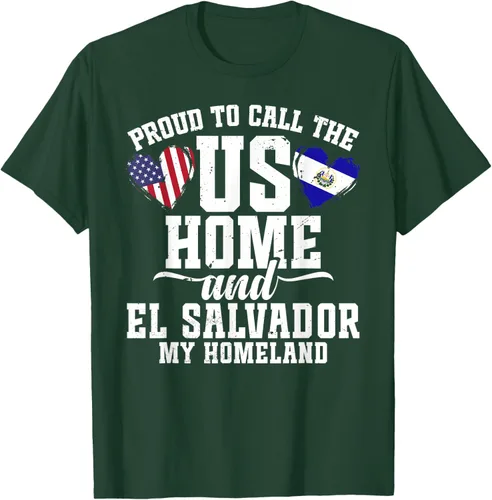 Vista 13 de Traje salvadoreño para hombre y mujer, camiseta de El Salvador con la bandera de Estados Unidos, Negro -, Pequeña