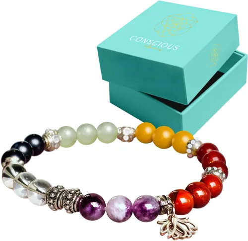 Vista 14 de Conscious Items Pulseras espirituales para mujeres y hombres, pulsera de cristal curativo con piedras naturales para meditación, alineación