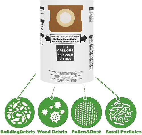 Vista 6 de Filtro 90304 para aspiradora en seco y húmedo Shop Vac con tapa, 3 piezas de filtro de manga de espuma 90585, 2 piezas de filtro 9010700 con banda