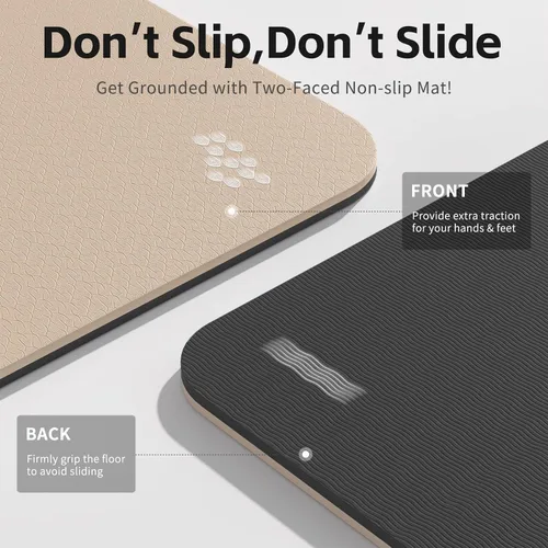 Vista 3 de PAIDU Yoga Mat 8mm Super Thick TPE Fitness Mat SGS Certified Non-Slip, Odorless & Tear-Resistant Unisex with Strap for Yoga, Pilates