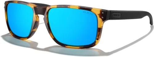 Vista 9 de Gafas de sol polarizadas deportivas para hombre, gafas de sol de marco flexible para pesca deportiva masculina Marco negro/lente negra/metal plateado