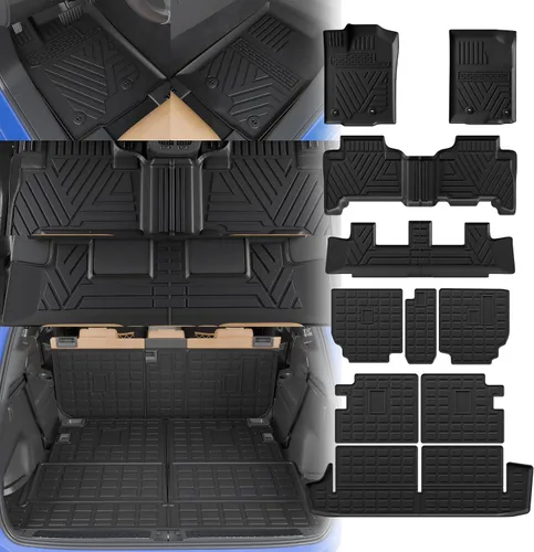 Vista 17 de Floor Mats Set (7 PCS) for 2016-2025 2026 Dodge Durango 7-Seater