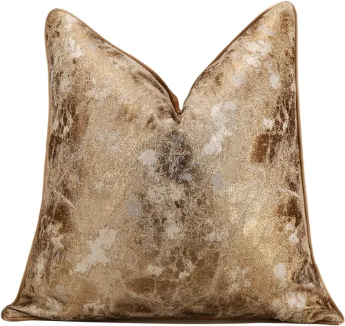 Vista 10 de vctops Fundas de almohada decorativas doradas de jacquard cuadradas, fundas de almohada para cama, sofá, silla, automóvil, decoración del hogar