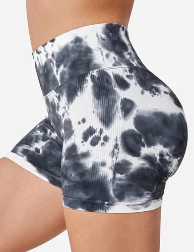 Vista 3 de YEOREO Pantalones cortos profesionales de entrenamiento para mujer, 3.6 pulgadas, pantalones cortos sin costuras, cintura alta, contorno, gimnasio