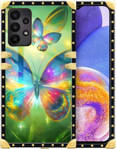 Vista 135 de Funda compatible con Samsung Galaxy A03S 4G, TPU suave de lujo y parte trasera de policarbonato duro para niñas y mujeres, funda protectora a prueba