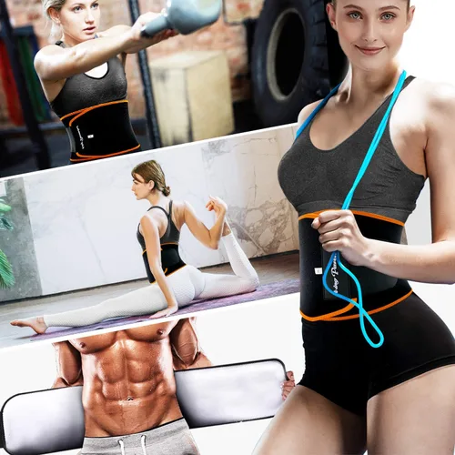 Vista 7 de KingPavonini - Faja reductora de cintura para mujeres y entrenador de cintura para hombres, cinturón de sudor talla grande, actualizado