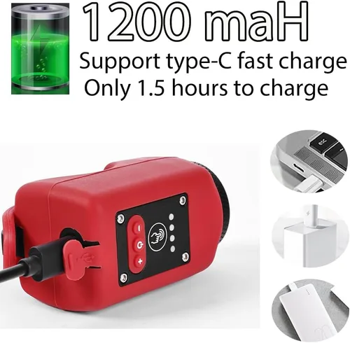 Vista 6 de Bocina de Bicicleta Eléctrica Luz de Bicicleta 2 en 1; Bocina de Bicicleta de 110 dB 5 Modos de Sonido con Batería Recargable Luz de Bicicleta