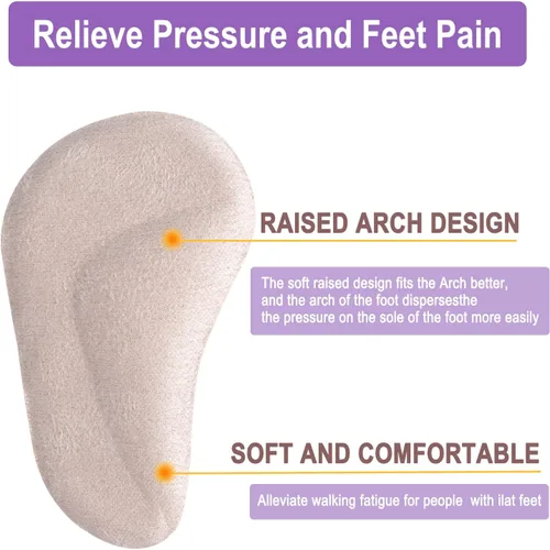 Vista 4 de 6 pares de almohadillas de soporte de arco de gel para fascitis plantar, plantilla adhesiva de arco alto, almohadillas de arco plano para aliviar