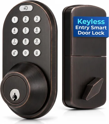 Vista 2 de Cerradura de Puerta con Teclado de Entrada sin Llave - Cerrojo Electrónico Digital Inteligente Mejorado con Código para Puertas Principales