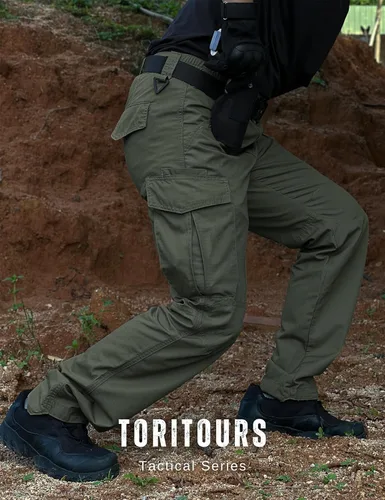 Vista 2 de Pantalones de senderismo para hombre, Ripstop tácticos para hombre, pantalones de trabajo ligeros para hombre, impermeables, BDU para viajes al aire