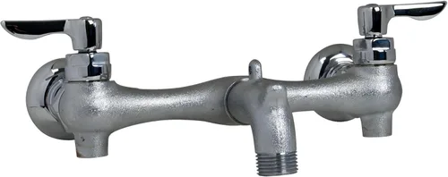 Vista 2 de American Standard 8350235.004 8350.235.004 Grifo utilitario de montaje en pared con yugo expuesto con manijas de palanca de metal, cromo áspero
