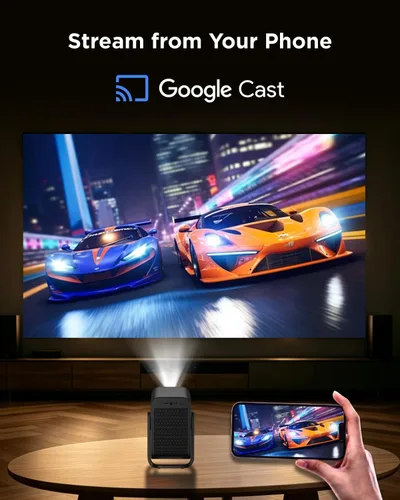 Vista 8 de TCL C1 Smart Google TV Projector, WiFi y Bluetooth, cardán giratorio de 285