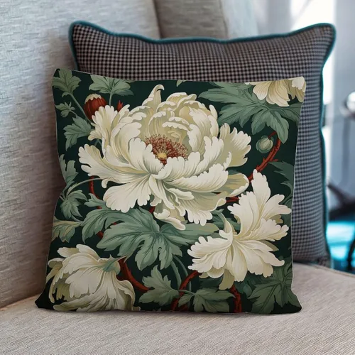 Vista 6 de Funda de almohada Honshu in Robins Egg Chinoiserie Floral Fundas de almohada blancas y verdes asiáticas, fundas de cojín modernas, decorativas