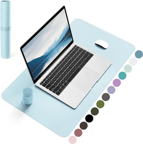 Vista 12 de YSAGi Alfombrilla de Escritorio de Cuero Antideslizante, Alfombrilla de Teclado para Escritorio de Computadora Portátil Impermeable, Protector