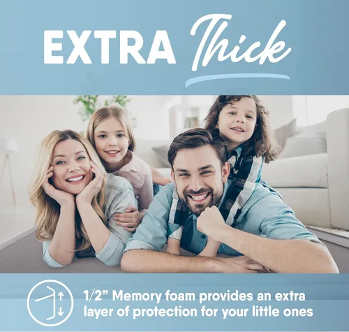 Vista 5 de MICRODRY Alfombra de espuma viscoelástica para sala de estar, alfombra de microfibra con almohadilla integrada, resistente a la decoloración y a
