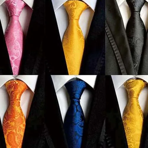 Vista 11 de WeiShang Lote de 6 corbatas clásicas de seda para hombre, corbatas tejidas jacquard Style 29